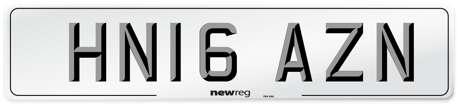 HN16 AZN Number Plate from New Reg